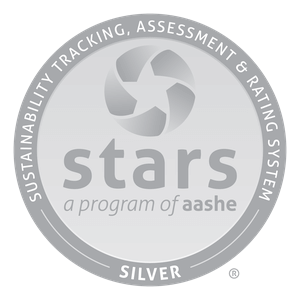 Sustainability Tracking, Assessment and Rating System. STARS a program of AASHE. Silver logo.