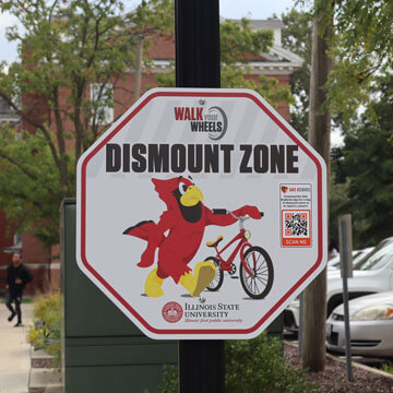 Dismount Zone sign.