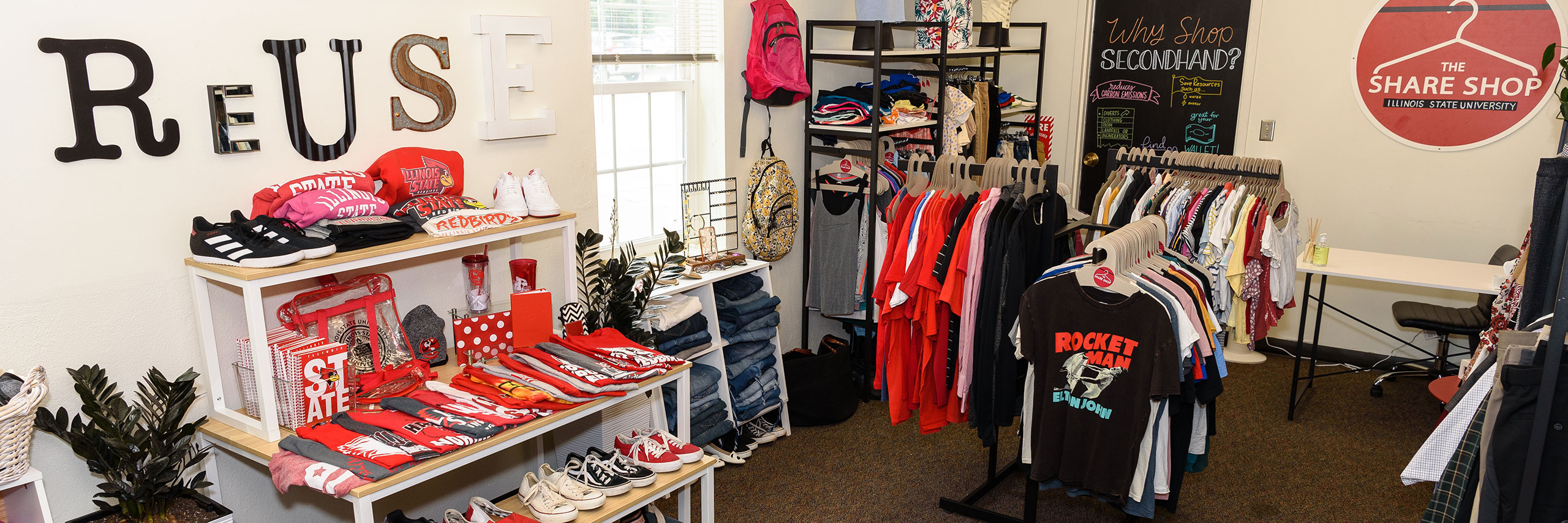 The Share Shop interior with clothes