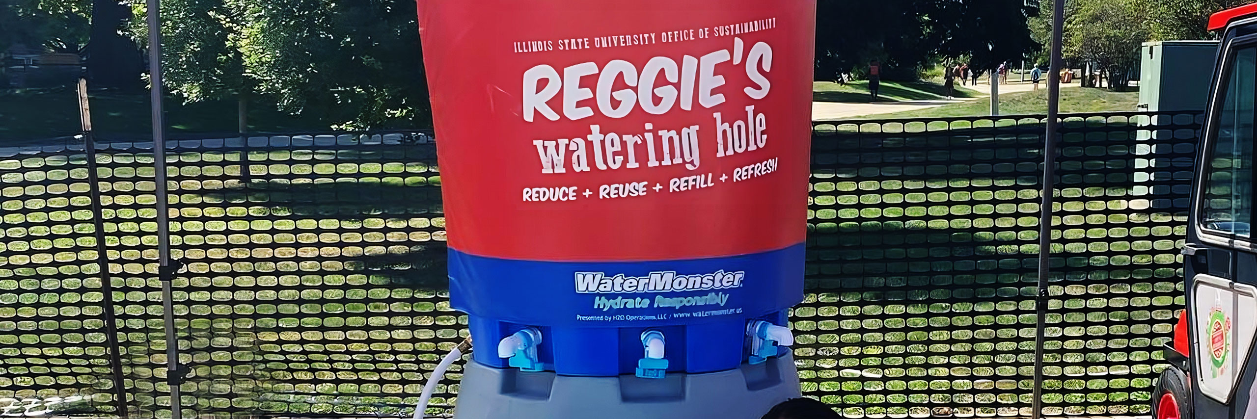 Reggie's watering hole water dispenser.