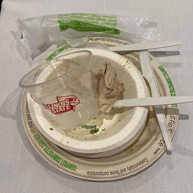 Compostable dinnerware and packaging.