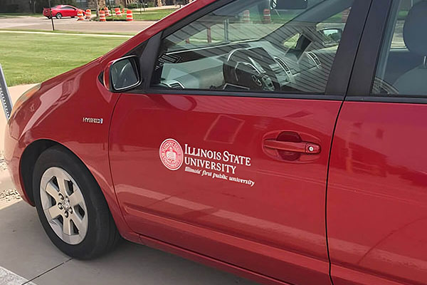 A hybrid Illinois State University car.