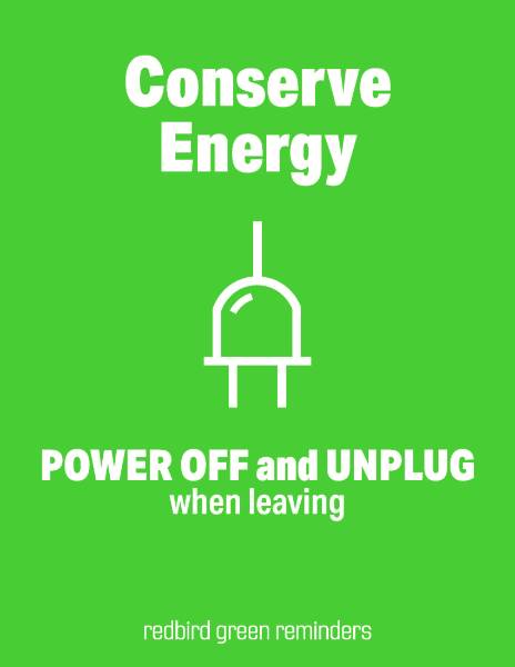 green power off and unplug sign