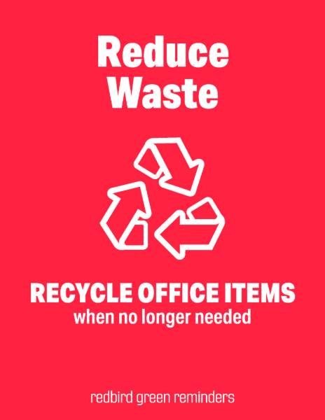 red Reuse Office Supplies Reminders